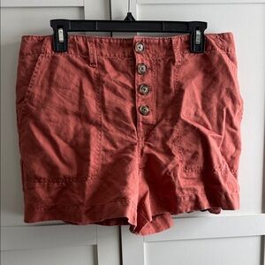 Women's Button-Up Shorts in Rust